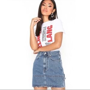 Helmet Lang Women’s Femme Utility Denim Skirt Size 25 Carpenter Mini Jean Skirt